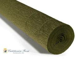 Cartotecnica Rossi kräppapper 17A8 – mossgrön, 180 g rulle (144 g/m²) à 50×250 cm | Crepepapper