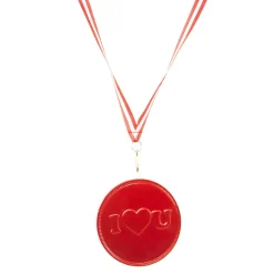 Asba Chokladmedalj I love you med medaljband. Mjölkchoklad. Ø7,5 cm. Vikt 23 gram