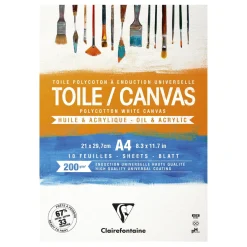 Clairefontaine Clarefontaine Canvas Polycotton canvasblock A4 (210×297 mm), 10 ark, 200 g/m²