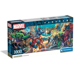 Barn Clementoni pussel Marvel Panorama, brett pussel med superhjältar, 1000 bitar, 98×33 cm