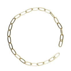 Panduro Jewellery 18 cm lång guldfärgad gemformad kedja för armband, smyckeskedja med långa länkar | Kedjor