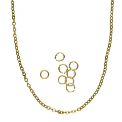 Panduro Jewellery 80 cm lång kedja / smyckeskedja – mässing pläterad med 9 karat guld | Kedjor