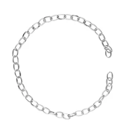 Panduro Jewellery 18 cm lång silverfärgad kedja för armband, smyckeskedja med ovala länka