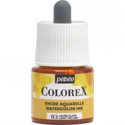 Pebeo Colorex Watercolor Ink 45 ml Light Yellow – burk med akvarellbläck och pipett