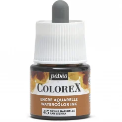 Pebeo Colorex Watercolor Ink 45 ml Raw Sienna – burk med akvarellbläck och pipett | Akvarell- & Vattenfärger