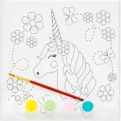 Barn Panduro Hobby Colouring Canvas Kit Unicorn – komplett målarkit för att måla en vacker enhörning