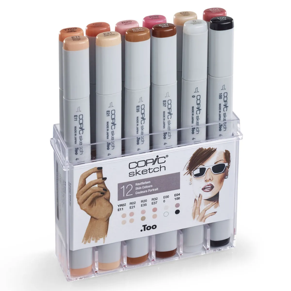Copic Sketch skin col. set 12 | Tuschpennor & Markers