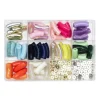 Panduro Jewellery Curved bamboo beads colourful 60 tubpärlor 35x10 mm och 100 spacers Ø:10mm | Akrylpärlor
