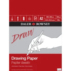 Daler-Rowney Drawing Paper ritblock A2 (420×594 mm), 50 ark, 160 g/m² | Block