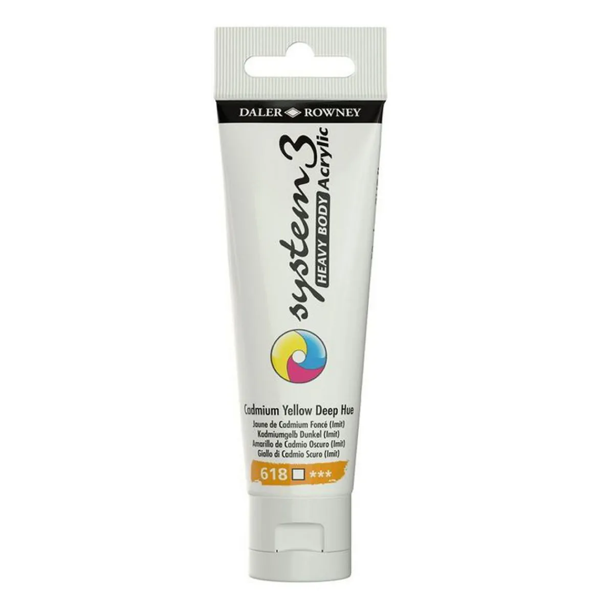 System 3 Daler-Rowney System3 Heavy Body akrylfärg 59 ml – Cadmium Yellow Deep Hue 618