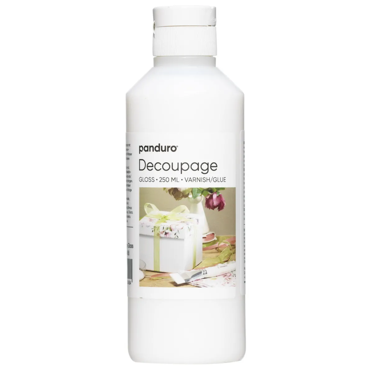Panduro Hobby Decoupagelim, blankt vattenbaserat decoupagelack för papier mache och trä, 250 ml