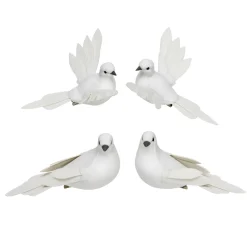 Panduro Hobby Dekorationsfåglar duvor, 4-pack 11×11×4 cm (varianten med utslagna vingar) | Övrigt
