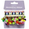 Panduro Hobby Dekorband med pärlor & pompoms 1 m långt, 25 mm brett