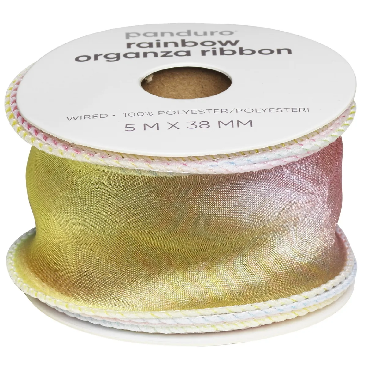 Panduro Hobby Dekorband organzaband rainbow 5 m långt, 38 mm brett | Organzaband