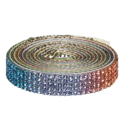 Panduro Hobby Dekorband självhäftande med strasstenar 1 meter×10 mm rainbow