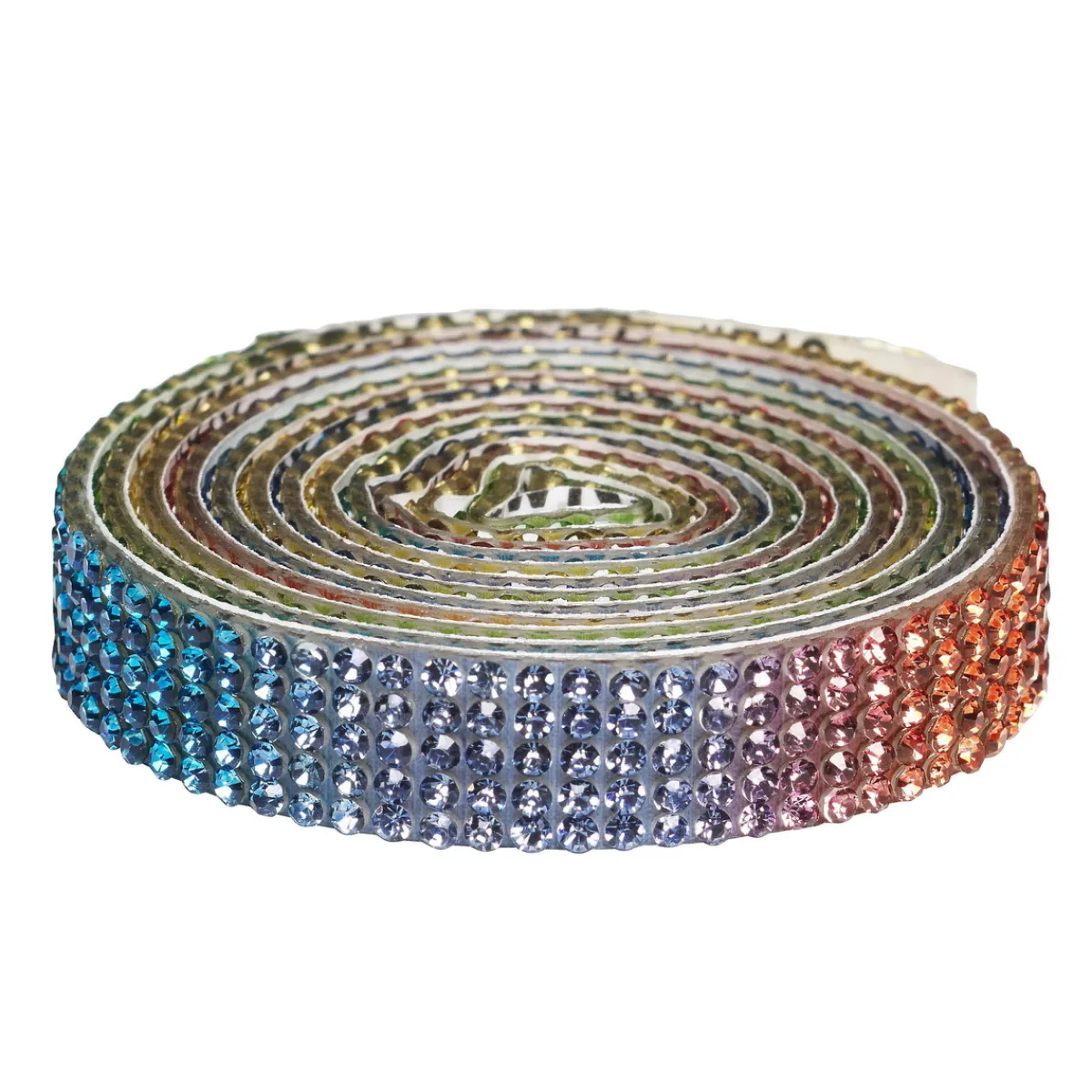 Panduro Hobby Dekorband självhäftande med strasstenar 1 meter×10 mm rainbow