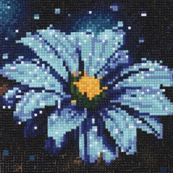 Panduro Hobby Diamond painting – 20×20 cm stort motiv med en ljuvligt blå prästkrage | Diamond Painting