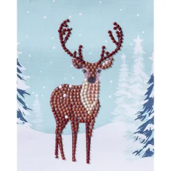 Panduro Hobby Diamond painting – 12×16 cm stort motiv med en vintrig hjort | Diamond Painting