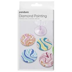 Panduro Hobby Diamond Painting 4-pack glasunderlägg, Ø10 cm | Diamond Painting