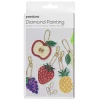 Panduro Hobby Diamond Painting 5-pack söta nyckelringar i form av frukter, Ø5–7 cm | Diamond Painting