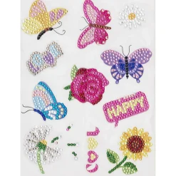 Panduro Hobby Diamond Painting Stickers, skapa 11 klistermärken med insekter & blommor m.m | Diamond Painting