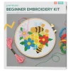Barn Panduro Hobby DIY-kit broderi blommor för barn och nybörjare – syring, tråd, motiv och tillbehör
