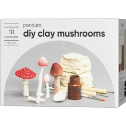 Panduro Hobby DIY-kit Clay Mushrooms material för upp till 10 dekorationssvampar i lera