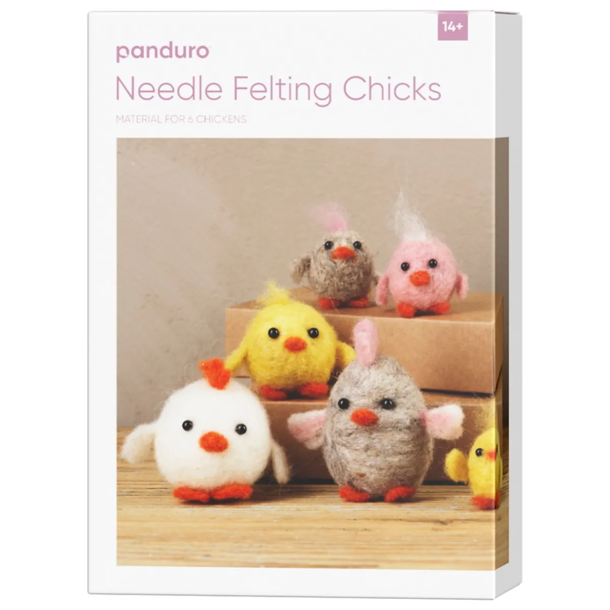 Panduro Hobby DIY-kit Needle Felting Chicks, påskpyssla 6 kycklingar med nålfiltning!