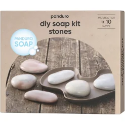 Panduro Hobby DIY-kit skapa stenliknande tvålar – 1 kg tvålmassa, 3 tvålfärger, gjutform och tvåldoft | Materialsatser Tvål