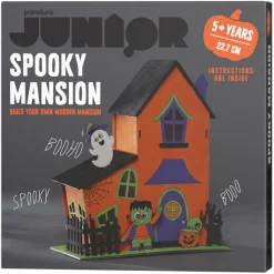 Panduro Hobby DIY-kit Spooky Mansion – bygg och måla halloweens sötläskigaste hus! 16×7×22 cm | Barn Halloween