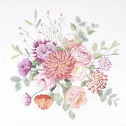 DMC Broderikit Vintage Bouquet – allt för att brodera ett vackert blomstermotiv, 28,5×28,2 cm | Broderikit