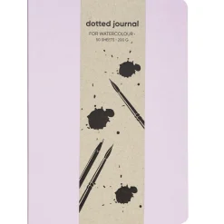 Panduro Hobby Dotted Journal för akvarell, rosa omslag A5, 50 ark – 200 grams ytvikt | Notebooks