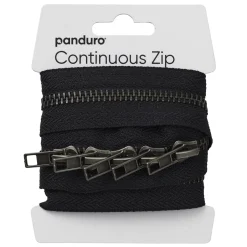 Panduro Hobby Dragkedja blixtlås, mörkblå, längd med 1 meter dragkedja 5 zippers / handtag