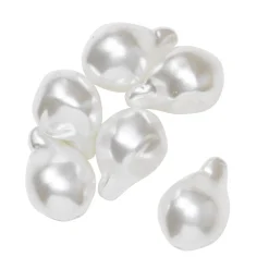 Panduro Jewellery Droppformade akrylpärlor med en look av sötvattenspärlor 15x20 mm 6 st | Akrylpärlor