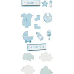 Panduro Hobby 3D-stickers Baby blå 15p