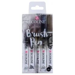 Ecoline Brush Pen Set - Grey 5-pack | Tuschpennor & Markers