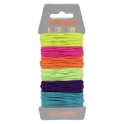Panduro Hobby Elastisk tråd 6×3 meter smyckestråd i neon-färger | Barn Elastisk Smyckestråd