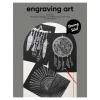 Panduro Hobby Engraving art Dreamy Silver – scratch art med 3 st. A4-ark, silvriga & drömska motiv