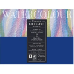 Fabriano Watercolour akvarellblock GF 18×24 cm, 20 ark, 300 g/m² | Akvarellblock