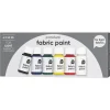 Panduro Fabric Paint Fabric Paint set 6×50 ml, textilfärger i basfärger för ljust tyg | Textilfärger