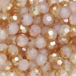 Panduro Jewellery 95 fasetterade glaspärlor på sträng, 4 mm i diameter – guld | Glaspärlor