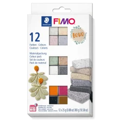 FIMO Effect Botanical 12×25 gram – metallic, sten och naturfärg