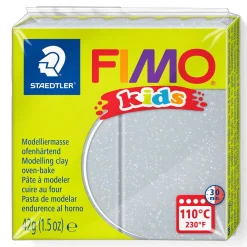 Barn FIMO kids silver med glitter 42 g