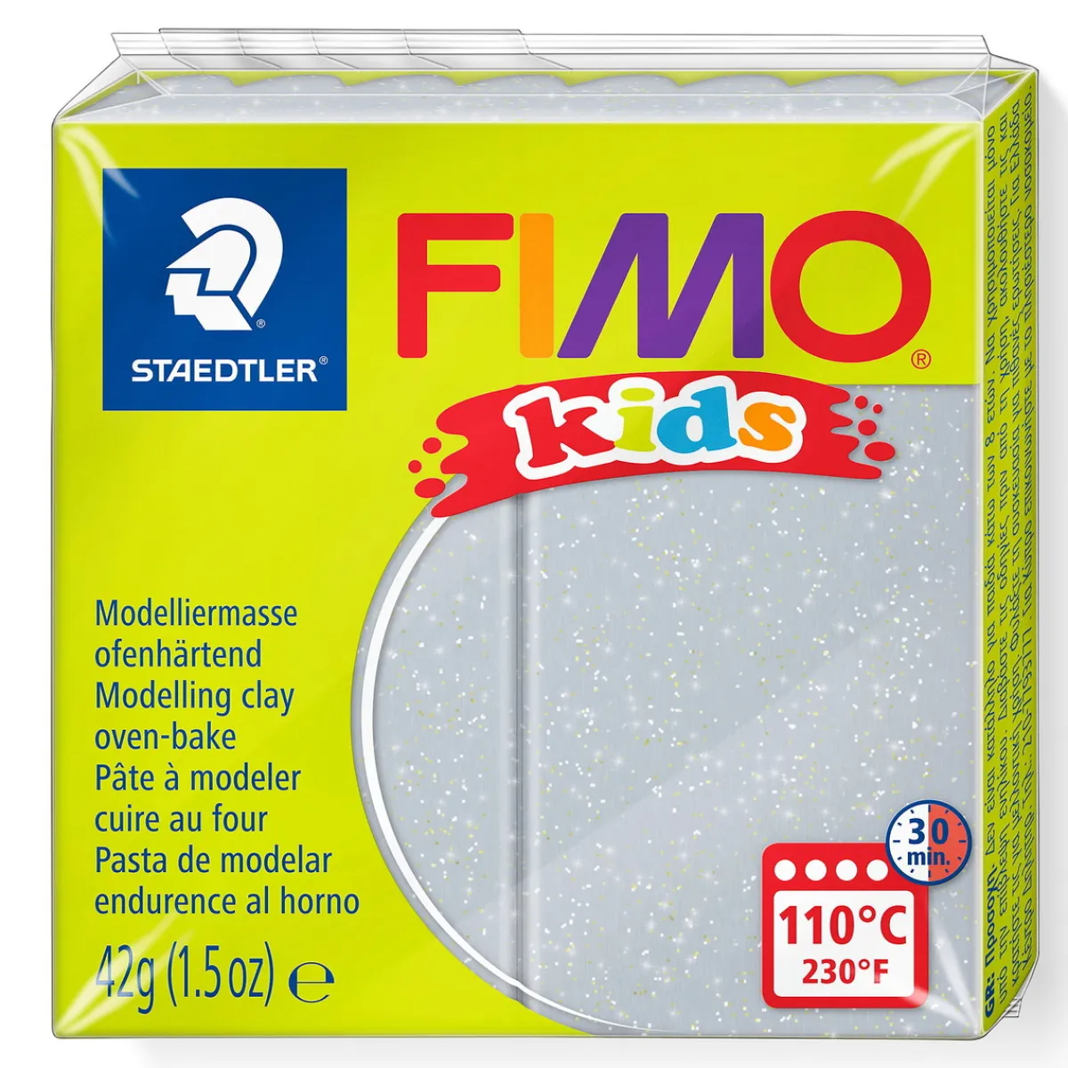 Barn FIMO kids silver med glitter 42 g