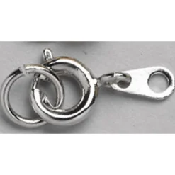 Panduro Jewellery Fjäderlås med motring / ringögla – Ø 5 mm. Silverfärgade, 50-pack.