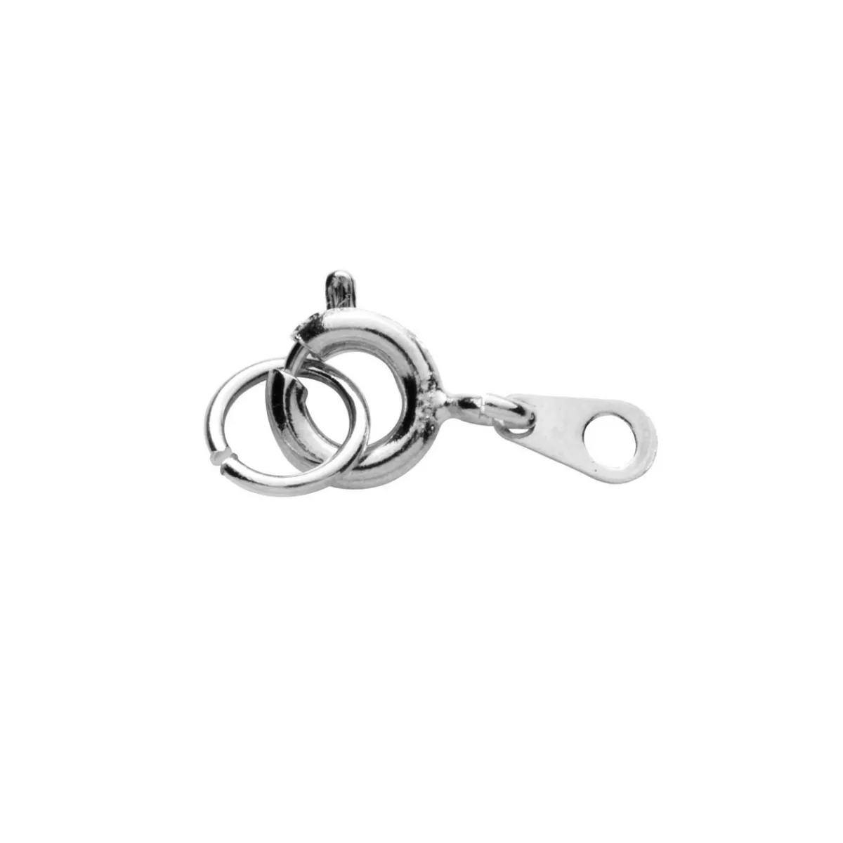 Panduro Jewellery Fjäderlås med motring / ringögla – Ø 5 mm. Silverfärgade, 10-pack.