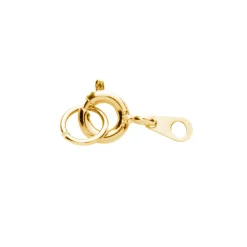 Panduro Jewellery Fjäderlås med motring / ringögla – Ø 5 mm. Guldfärgade, 10-pack.