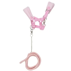 Panduro Hobby Fleecefodrad rosa grimma med matchande grimskaft till käpphäst & hobby horse | Barn Käpphästtillbehör