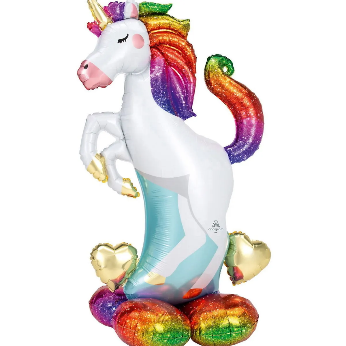 Amscan Folieballong AirLoonz Unicorn – 139 cm hög fantastisk enhörning! | Barn Ballonger