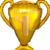 Barn Amscan Folieballong 71 cm hög – jättestor pokal med texten Champion #1